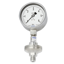 Pressure gauge per EN 837-1 with mounted diaphragm seal